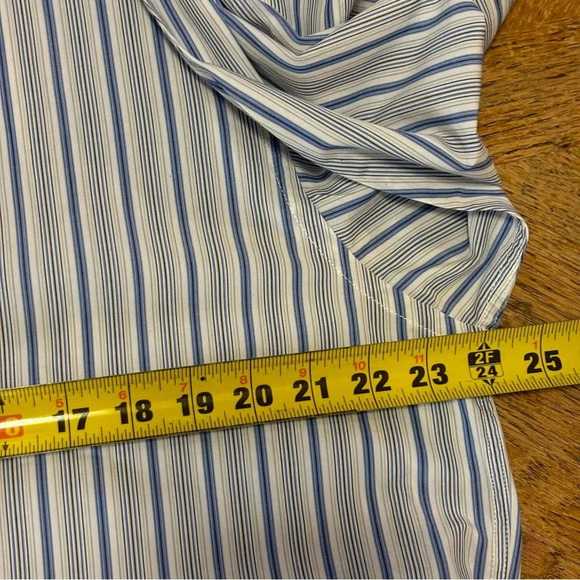 BURBERRY London Men's Button Up Dress Shirt Striped Blue White Size L - Picture 6 of 6
